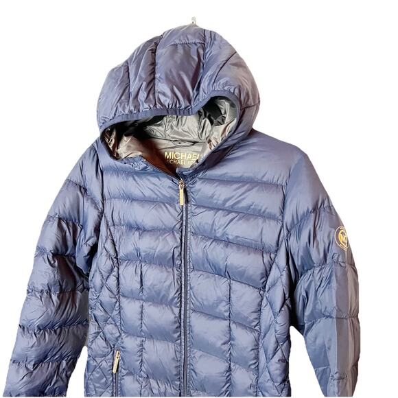 Michael Kors Packable Down Fill Jacket Quilted Hooded Parka Coat Sz M - Picture 4 of 7